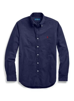 Garment-dyed Oxford shirt