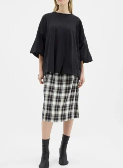 Gathered hem oversized T-shirt