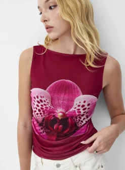Gathered micromesh cami