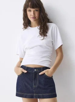 Gathered waist T-shirt