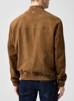 Genuine suede bomber jacket