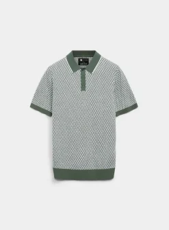 Geo jacquard knit polo