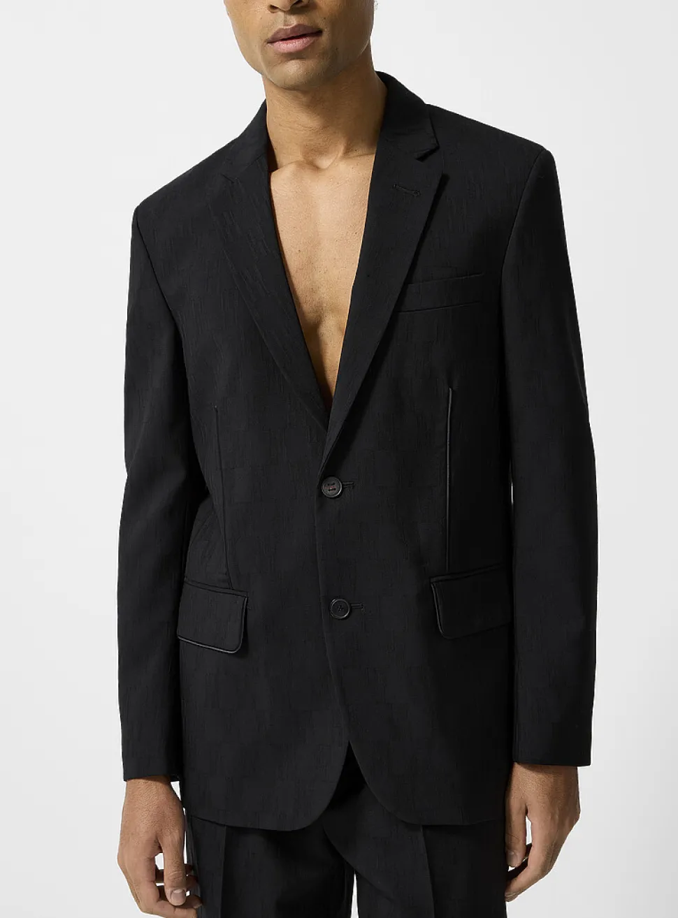 Geometric jacquard blazer