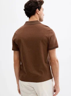 Geometric jacquard polo