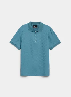 Geometric jacquard polo
