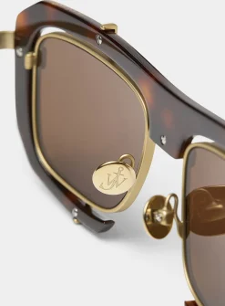 Geometric tortoiseshell sunglasses
