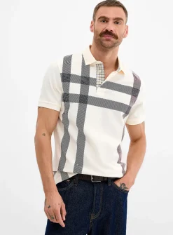 Giant tartan piqué polo