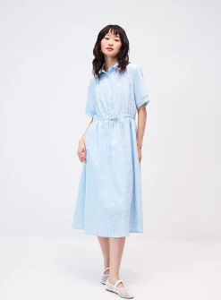 Gingham maxi shirtdress