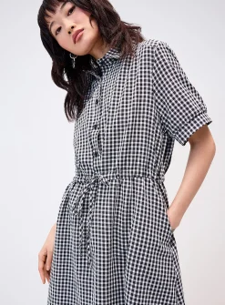 Gingham maxi shirtdress