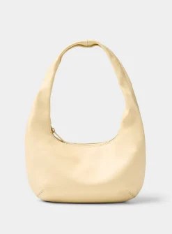 Gnocchi butter yellow grained leather shoulder bag