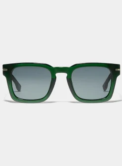 Gold-accent square sunglasses