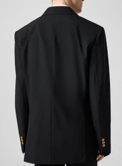 Golden buttons double-breasted blazer
