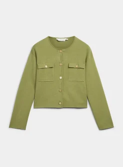 Golden buttons pocket cardigan