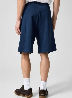 Golden logo plate fleece Bernuda shorts