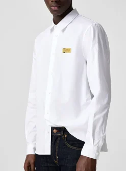 Golden logo plate shirt