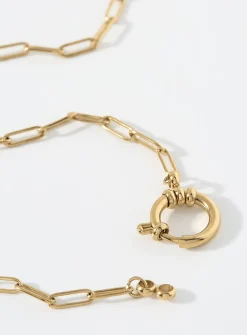 Gold paperclip-link chain