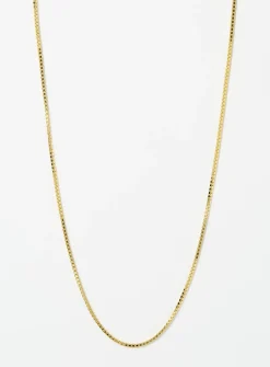 Gold-plated square chain necklace