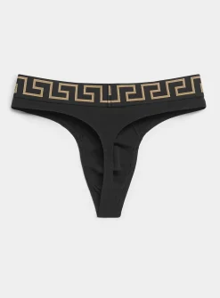 Gold signature logo thong