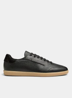 Grained leather low-profile sneaker