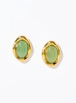 Green aventurine stone earrings