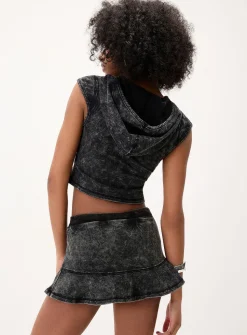 Grey jersey miniskirt