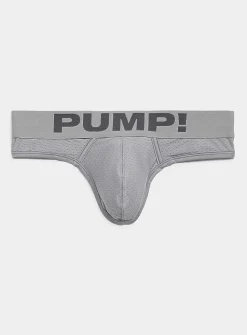 Grey micro-perforated string thong
