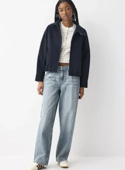 Harrington button-up collar jacket