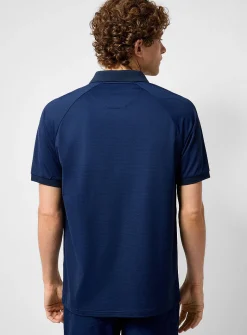 Hatched-texture breathable golf polo