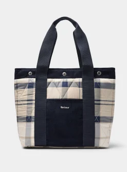 Healy check and corduroy quilted tote bag