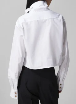 Heart cut-out cropped shirt