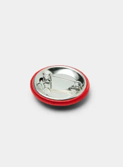 Heart embroidered badge pin