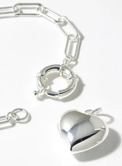 Heart paperclip-link chain