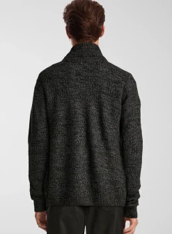 Heathered knit open cardigan