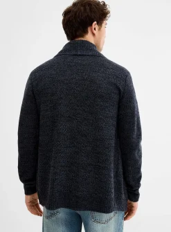 Heathered knit open cardigan