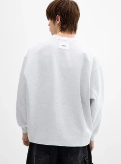 Heathered mock-neck sweatshirt