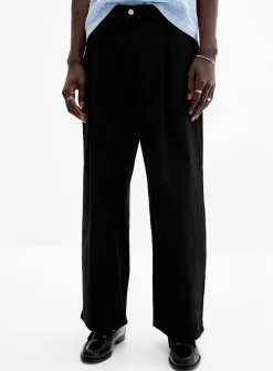 Heavy twill pleated pant