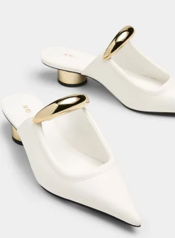 Helena gold accents cream mules