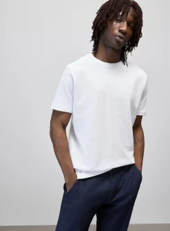 Herringbone-textured T-shirt