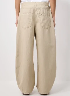 Herringbone weft 5-pocket pant