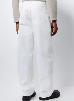Herringbone weft white pant