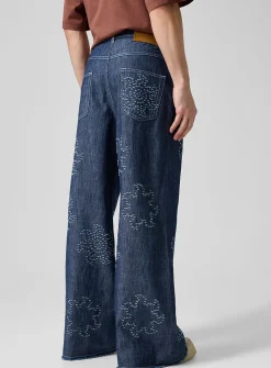 Holey suns loose chambray pant
