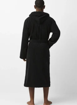 Hooded terry bathrobe
