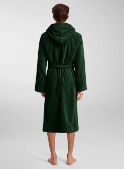 Hooded terry bathrobe