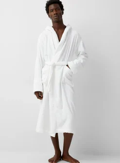 Hooded terry bathrobe