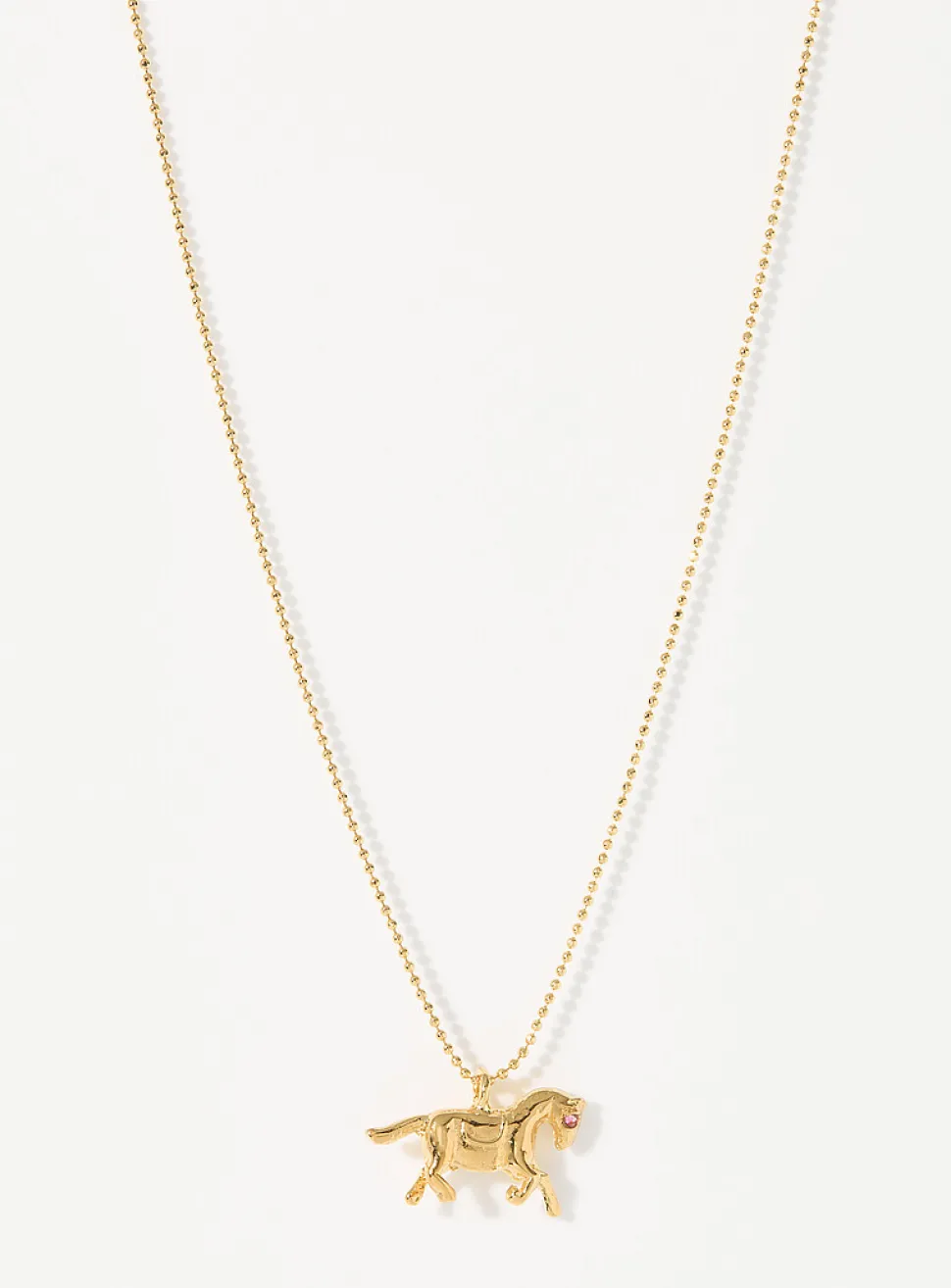 Horse pendant golden necklace