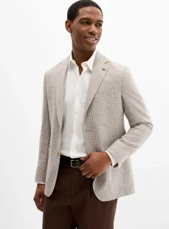 Houndstooth wool and silk jacket