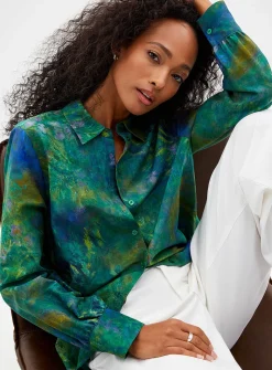 Impressionist cotton-silk shirt