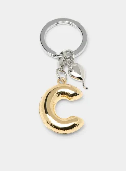 Inflatable letter charm key ring