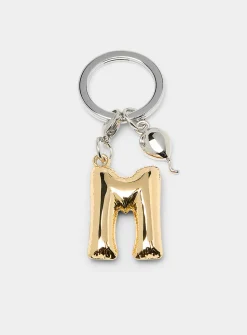Inflatable letter charm key ring