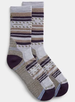 Jacquard stripe hiking sock